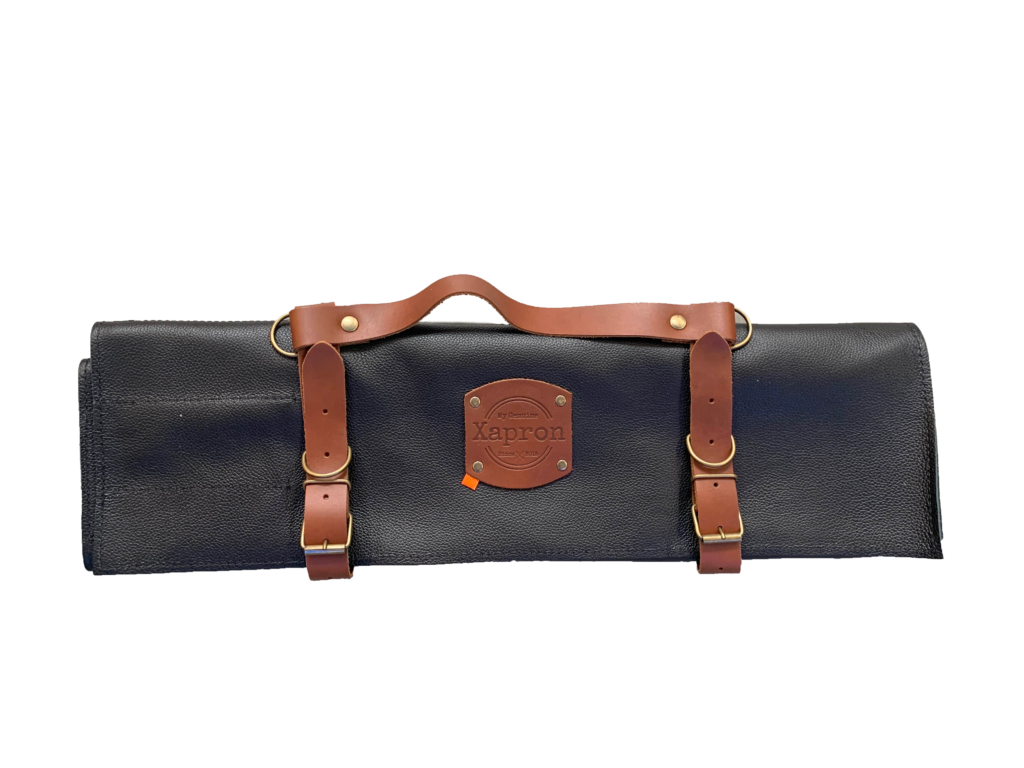 LEATHER KNIFE ROLL, EXTRA LONG, 9 KNIFE POCKETS